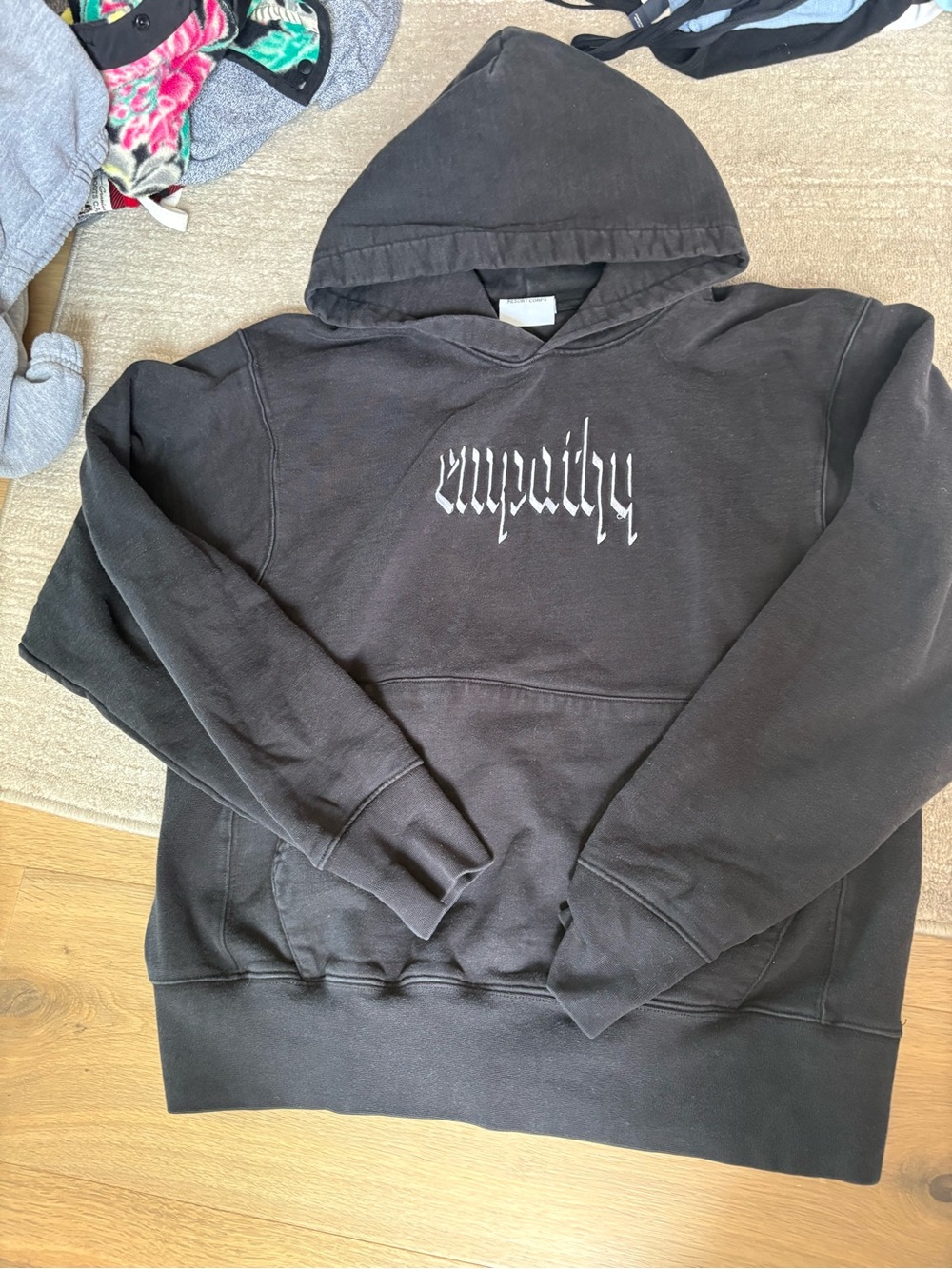 Black 'Empathy' Graphic Hoodie - Men's Pullover Sweatshirt